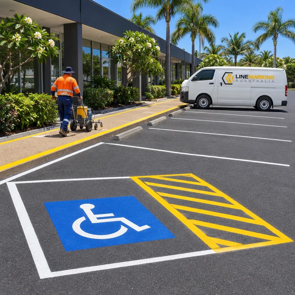 Carpark Bays & Yellow Walkway Carpark Bays & Yellow Walkway